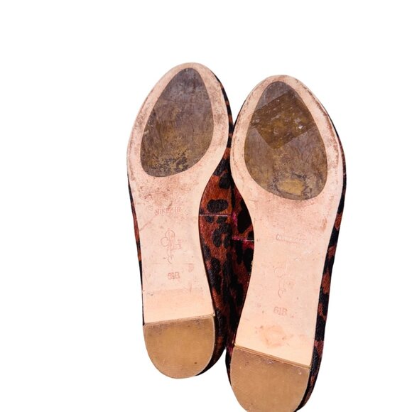 Cole Haan Womens Leopard Print Ballet Flats 6.5B Leather & Calf Hair Pink Brown - Picture 10 of 10